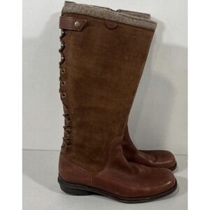 UGG Smithfield Women's Brown Tall Suede Leather Lace Up Riding Boots Lined 9
